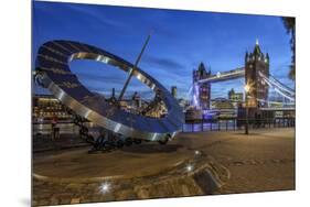 The Tower Bridge in London Seen from the East at Dusk, London, England-David Bank-Mounted Photographic Print