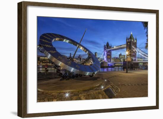 The Tower Bridge in London Seen from the East at Dusk, London, England-David Bank-Framed Photographic Print