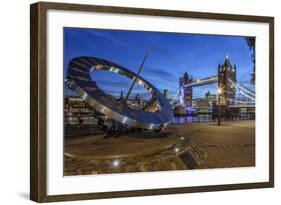 The Tower Bridge in London Seen from the East at Dusk, London, England-David Bank-Framed Photographic Print