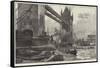 The Tower Bridge-William Heysham Overend-Framed Stretched Canvas