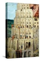 The Tower of Babel, 1563 (Oil on Wood)-Pieter the Elder Brueghel-Stretched Canvas
