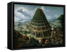 The Tower of Babel, 1595-Marten van Valckenborch-Framed Stretched Canvas