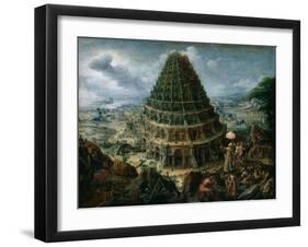 The Tower of Babel, 1595-Marten van Valckenborch-Framed Giclee Print