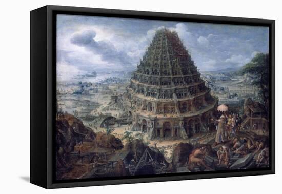 The Tower of Babel-Marten van Valckenborch-Framed Stretched Canvas