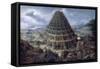 The Tower of Babel-Marten van Valckenborch-Framed Stretched Canvas