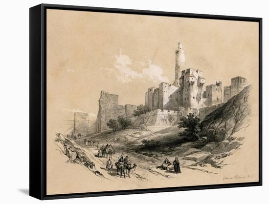 The Tower of David, Jerusalem, Israel, 1855-David Roberts-Framed Stretched Canvas