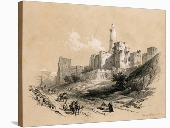 The Tower of David, Jerusalem, Israel, 1855-David Roberts-Stretched Canvas