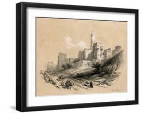 The Tower of David, Jerusalem, Israel, 1855-David Roberts-Framed Giclee Print