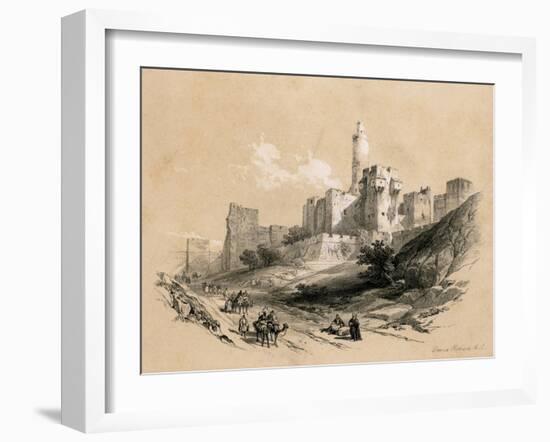 The Tower of David, Jerusalem, Israel, 1855-David Roberts-Framed Giclee Print