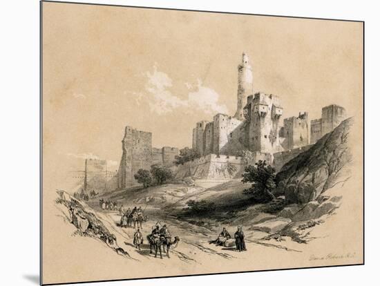 The Tower of David, Jerusalem, Israel, 1855-David Roberts-Mounted Giclee Print