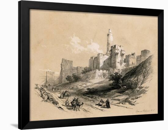 The Tower of David, Jerusalem, Israel, 1855-David Roberts-Framed Giclee Print