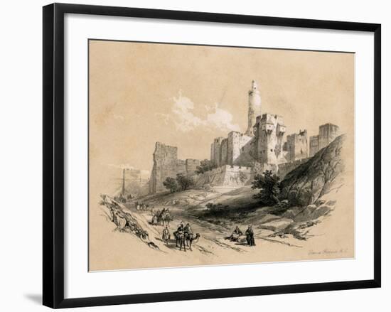 The Tower of David, Jerusalem, Israel, 1855-David Roberts-Framed Giclee Print