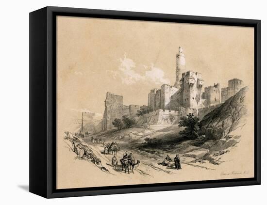 The Tower of David, Jerusalem, Israel, 1855-David Roberts-Framed Stretched Canvas