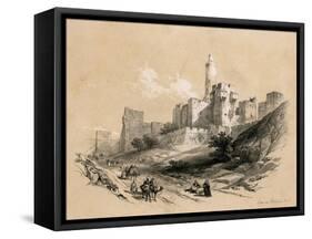 The Tower of David, Jerusalem, Israel, 1855-David Roberts-Framed Stretched Canvas