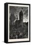 The Tower of Galata, a Fire, Constantinople, Istanbul, Turkey, 19th Century-null-Framed Stretched Canvas