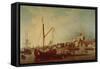 The Tower of London from the Thames-Samuel Scott-Framed Stretched Canvas