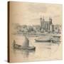 The Tower of London from Tower Bridge., 1902-Thomas Robert Way-Stretched Canvas