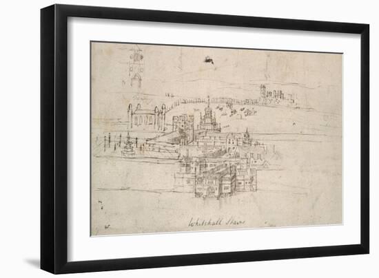 The Tower of London (Pen and Brown Ink over Faint Indications in Black Chalk)-Anthonis van den Wyngaerde-Framed Giclee Print