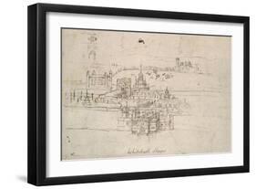 The Tower of London (Pen and Brown Ink over Faint Indications in Black Chalk)-Anthonis van den Wyngaerde-Framed Giclee Print