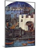 The Tower of London with London Bridge, C1500, (C1900-192)-null-Mounted Giclee Print