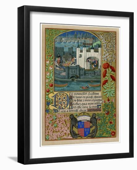 The Tower of London with London Bridge, C1500-null-Framed Giclee Print