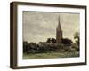 The Tower of the Church (Neighborhoods of Douarnenez), 1877-1884-Carlos de Haes-Framed Giclee Print