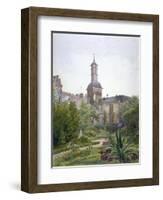 The tower of the Church of St Botolph, Aldersgate, City of London, 1886-John Crowther-Framed Giclee Print