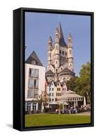The Tower of the Great Saint Martin Church and the Old Town of Cologne-Julian Elliott-Framed Stretched Canvas
