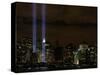 The Towers of Light Shine Over the Manhatten Skyline-null-Stretched Canvas