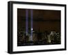 The Towers of Light Shine Over the Manhatten Skyline-null-Framed Photographic Print