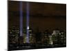 The Towers of Light Shine Over the Manhatten Skyline-null-Mounted Photographic Print