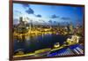 The Towers of the Central Business District and Marina Bay at Dusk, Singapore, Southeast Asia, Asia-Fraser Hall-Framed Premium Photographic Print