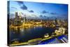 The Towers of the Central Business District and Marina Bay at Dusk, Singapore, Southeast Asia, Asia-Fraser Hall-Stretched Canvas