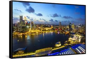 The Towers of the Central Business District and Marina Bay at Dusk, Singapore, Southeast Asia, Asia-Fraser Hall-Framed Stretched Canvas