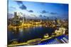 The Towers of the Central Business District and Marina Bay at Dusk, Singapore, Southeast Asia, Asia-Fraser Hall-Stretched Canvas