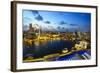 The Towers of the Central Business District and Marina Bay at Dusk, Singapore, Southeast Asia, Asia-Fraser Hall-Framed Photographic Print