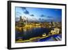 The Towers of the Central Business District and Marina Bay at Dusk, Singapore, Southeast Asia, Asia-Fraser Hall-Framed Photographic Print