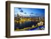 The Towers of the Central Business District and Marina Bay at Dusk, Singapore, Southeast Asia, Asia-Fraser Hall-Framed Photographic Print