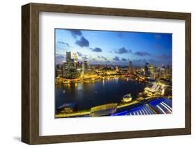 The Towers of the Central Business District and Marina Bay at Dusk, Singapore, Southeast Asia, Asia-Fraser Hall-Framed Photographic Print