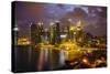The Towers of the Central Business District and Marina Bay at Dusk, Singapore, Southeast Asia, Asia-Fraser Hall-Stretched Canvas