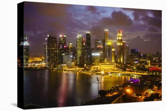 The Towers of the Central Business District and Marina Bay at Dusk, Singapore, Southeast Asia, Asia-Fraser Hall-Stretched Canvas