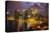 The Towers of the Central Business District and Marina Bay at Dusk, Singapore, Southeast Asia, Asia-Fraser Hall-Stretched Canvas