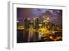 The Towers of the Central Business District and Marina Bay at Dusk, Singapore, Southeast Asia, Asia-Fraser Hall-Framed Photographic Print