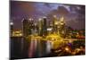 The Towers of the Central Business District and Marina Bay at Dusk, Singapore, Southeast Asia, Asia-Fraser Hall-Mounted Photographic Print