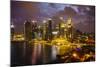 The Towers of the Central Business District and Marina Bay at Dusk, Singapore, Southeast Asia, Asia-Fraser Hall-Mounted Photographic Print
