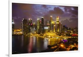 The Towers of the Central Business District and Marina Bay at Dusk, Singapore, Southeast Asia, Asia-Fraser Hall-Framed Photographic Print