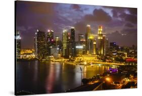 The Towers of the Central Business District and Marina Bay at Dusk, Singapore, Southeast Asia, Asia-Fraser Hall-Stretched Canvas