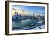 The Towers of the Central Business District and Marina Bay at Sunset, Singapore, Southeast Asia-Fraser Hall-Framed Photographic Print