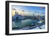 The Towers of the Central Business District and Marina Bay at Sunset, Singapore, Southeast Asia-Fraser Hall-Framed Photographic Print