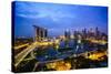 The Towers of the Central Business District and Marina Bay by Night, Singapore, Southeast Asia-Fraser Hall-Stretched Canvas